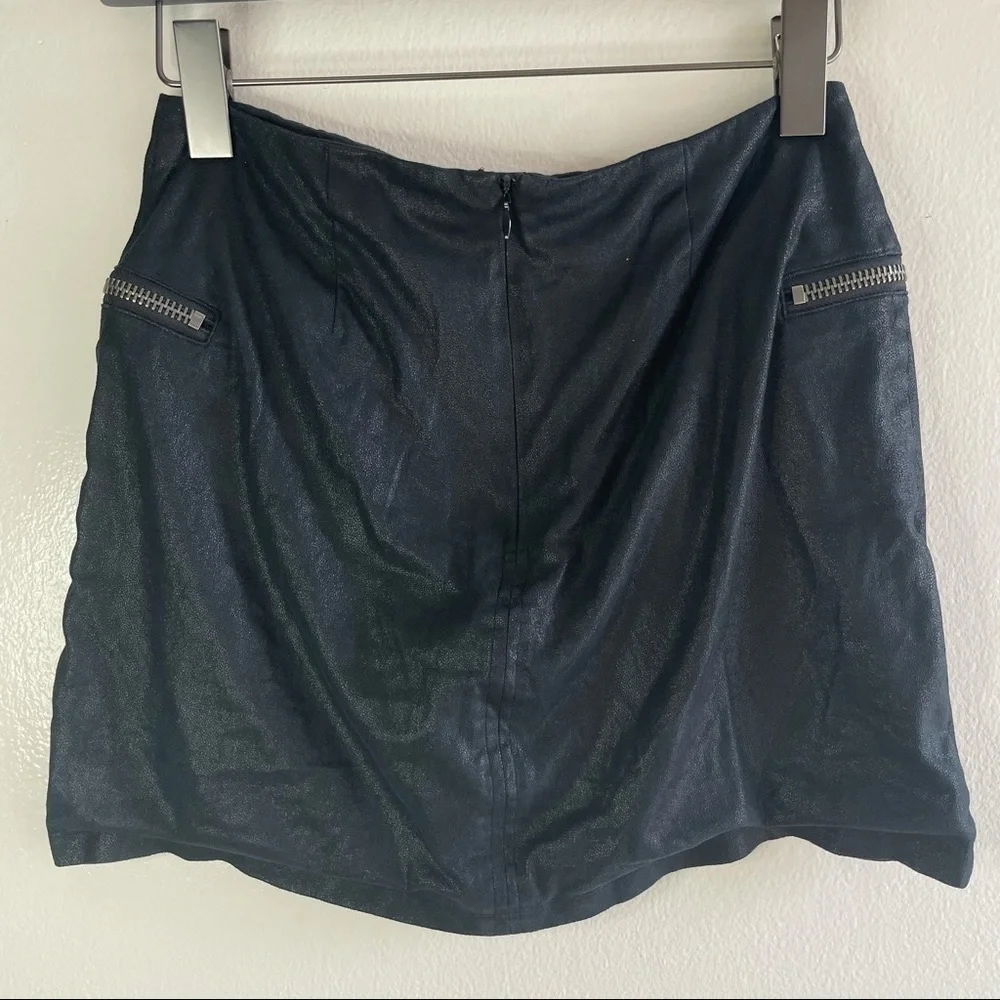 BCBGeneration black faux leather zippered mini skirt - 2